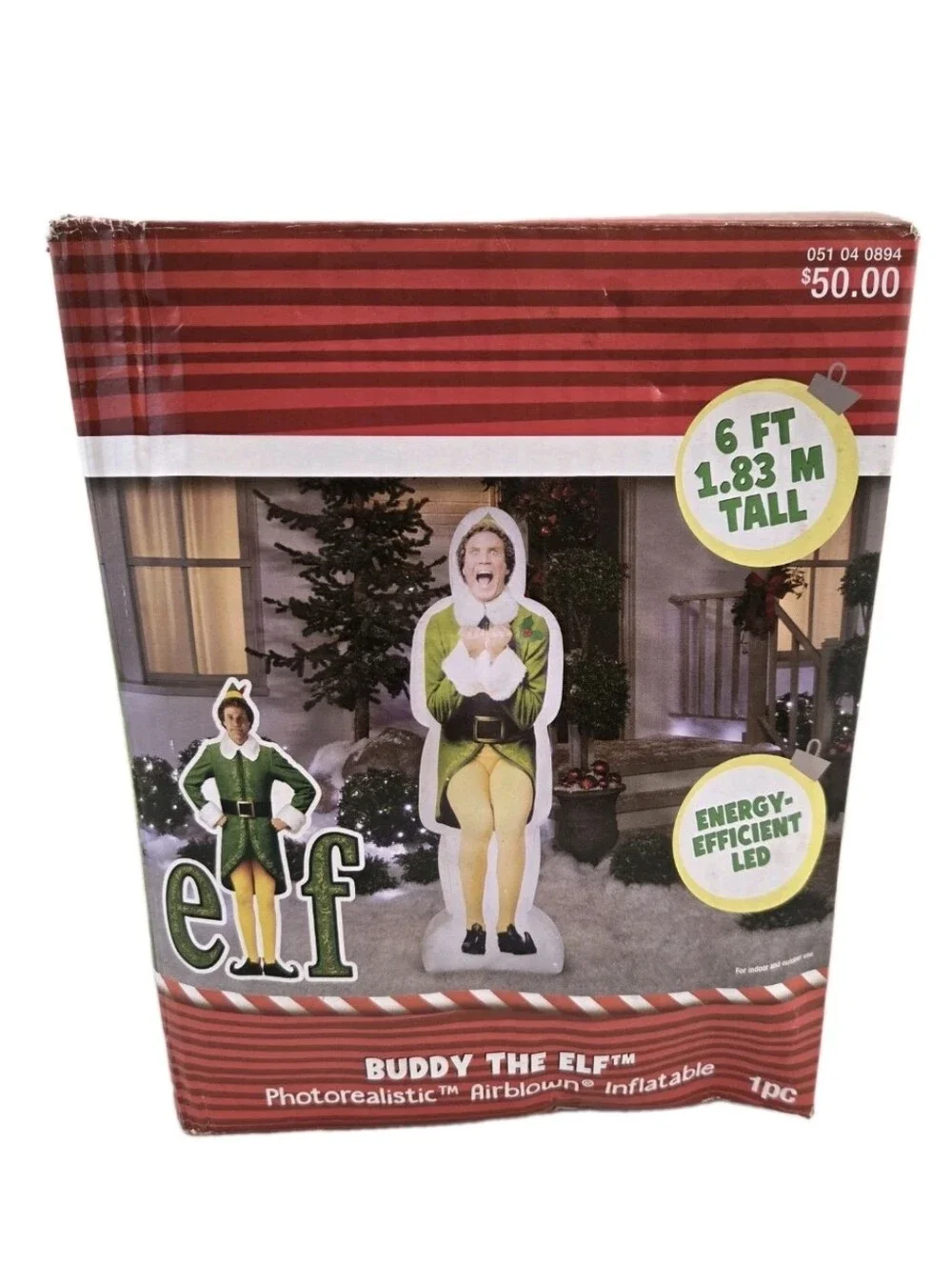 Gemmy Buddy the Elf 6FT Photorealistic Airblown Inflatable Christmas Yard Decor